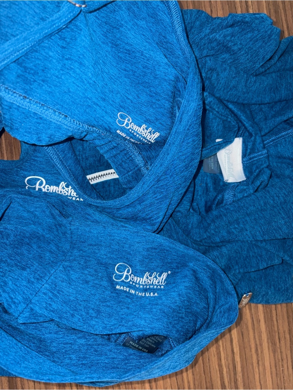 Bombshell Sportswear Azure Blue signature Jacket and lounge 3 Piece Set S/M - Picture 4 of 5